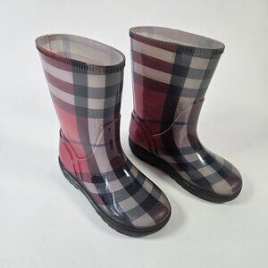 Burberry Girls Rain boots Plaid Size 13 Kids US Size 32/31 EU Made In Italy